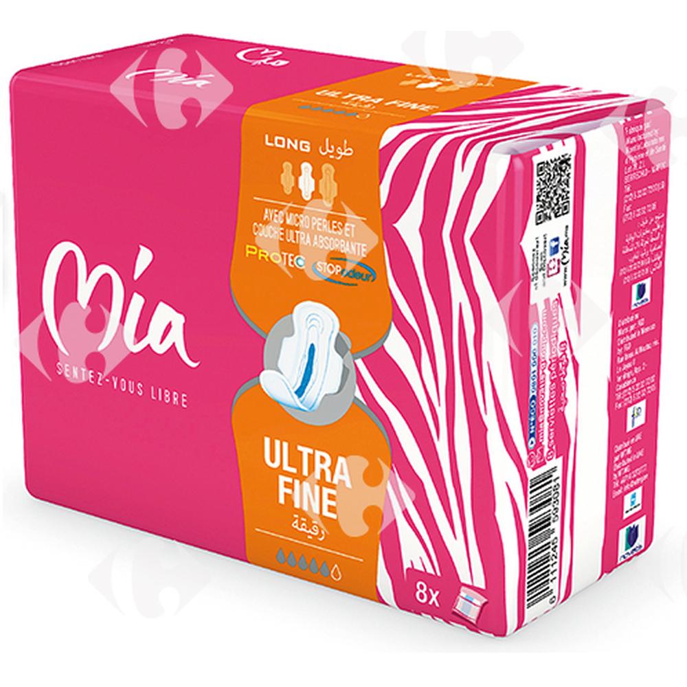 [578584] Serviettes Ultra Fines Long Mia 8 unités.