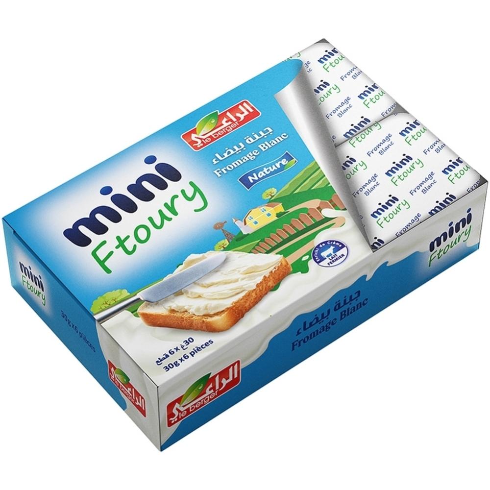 Fromage Blanc à Tartiner Mini Ftoury Le Berger 30g 6 pièces.