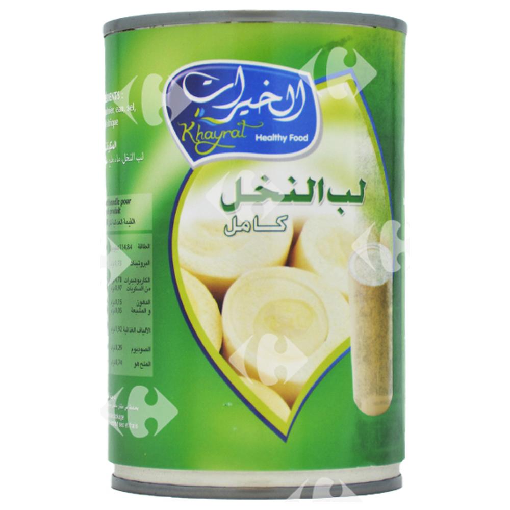 [377886] Conserve de Cœurs de Palmiers Entiers Khayrat 400g.