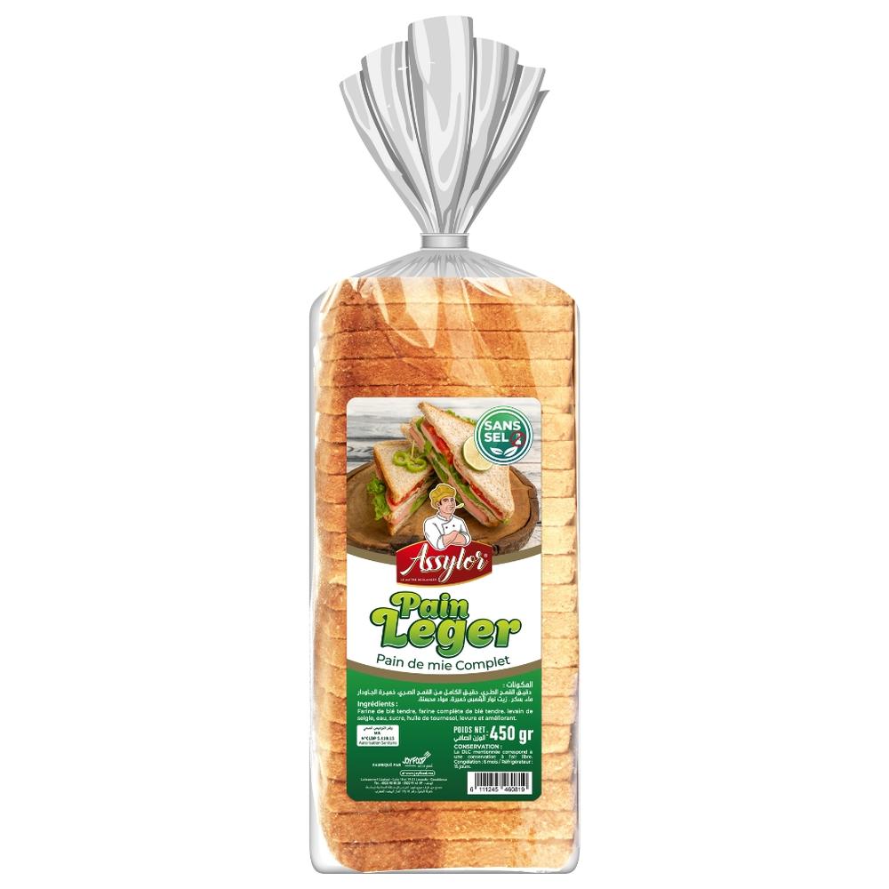 [621755] Pain de Mie Complet Sans sel Assylor 19 tranches 500g