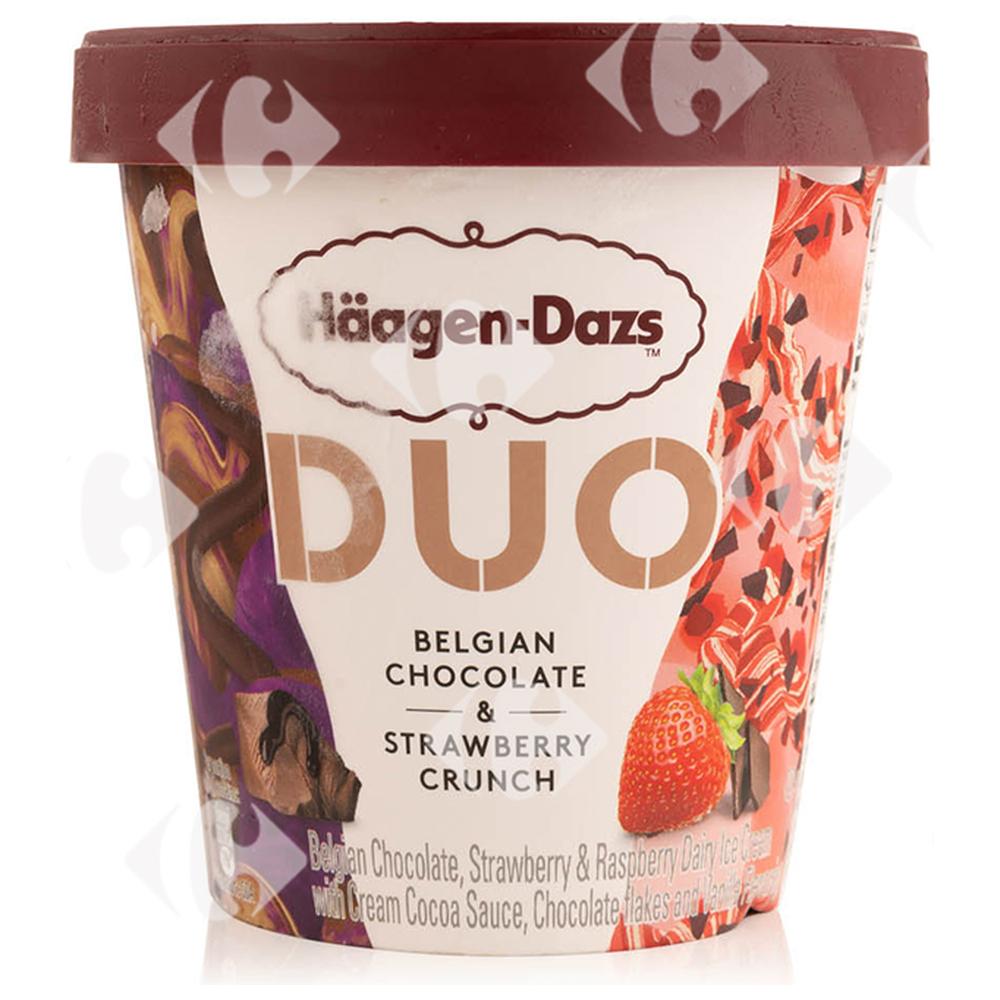 Pot Duo Choco Belge et Fraise Haagen Dazs 420ml.