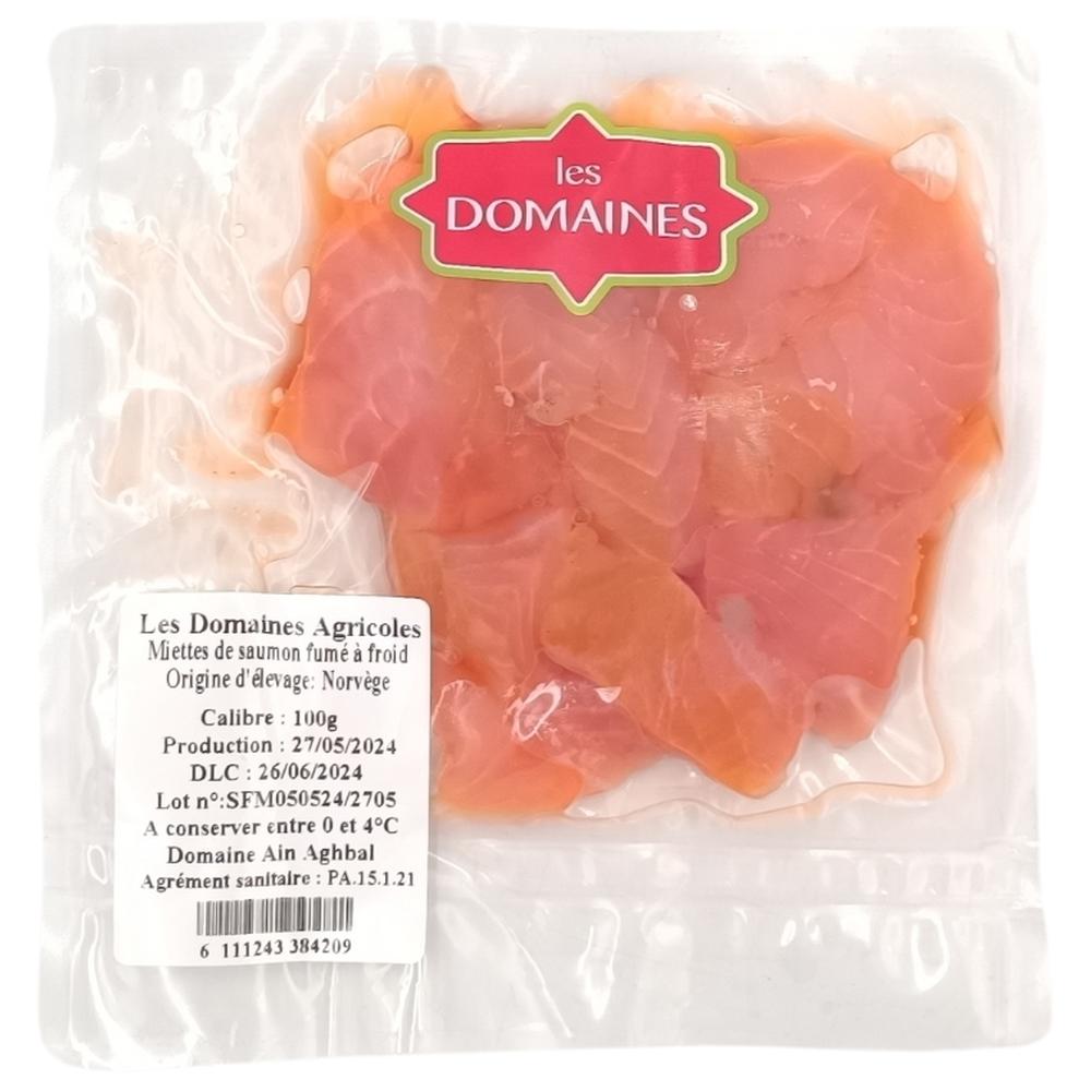 [713518] Filet Saumon Fumé à Froid Miettes Les Domaines 100g
