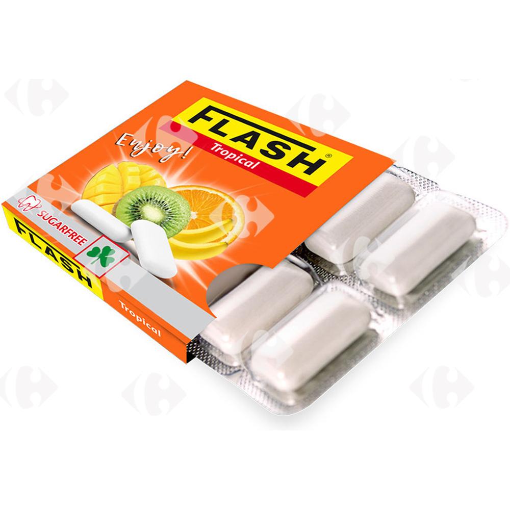 [686499] Chewing-Gum Tropical Blister Flash 12 unités