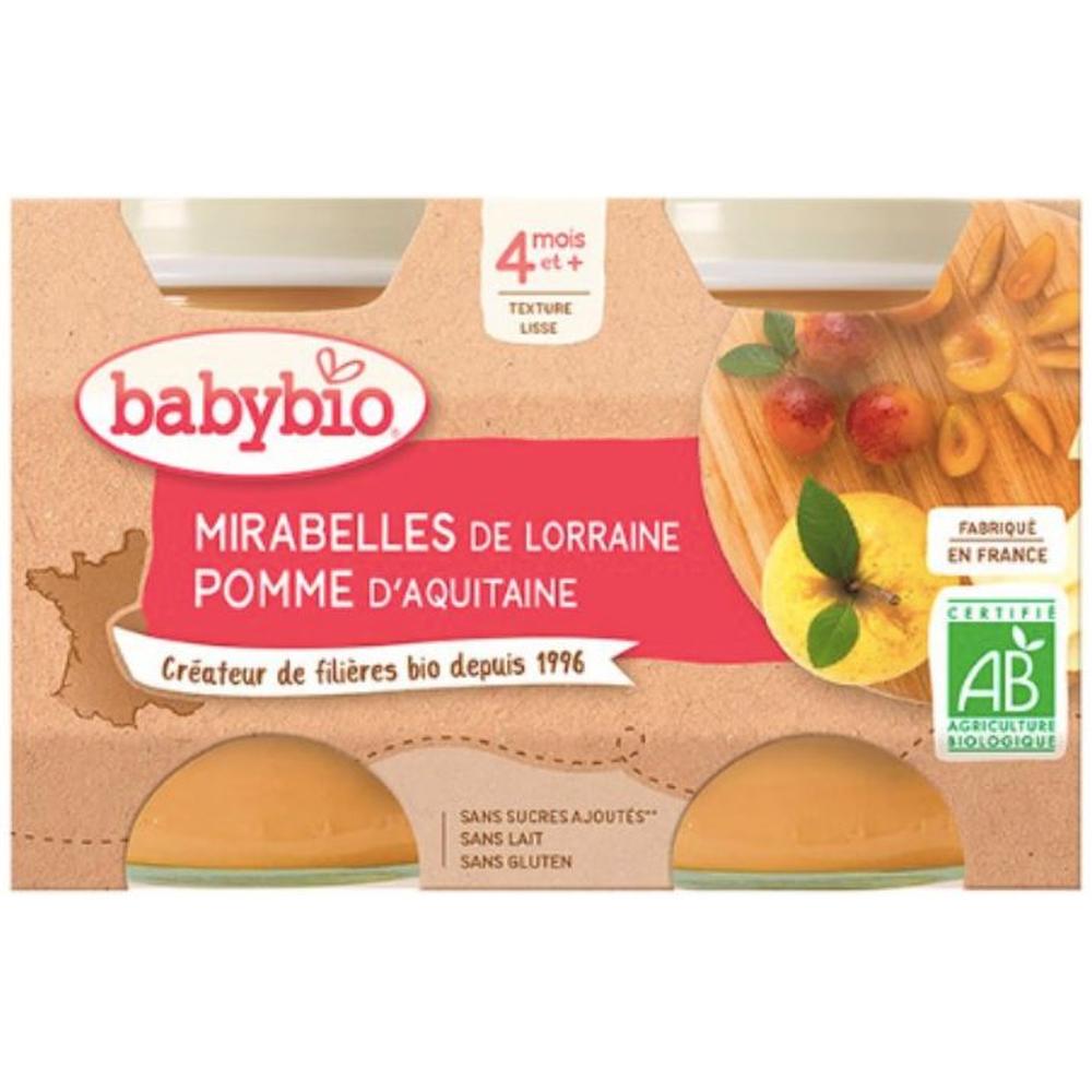 [713670] Compote de Mirabelle Pomme Baby Bio 2 unités de 130g.