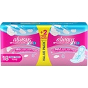 Serviettes Hygiéniques Feather Soft 2 en 1 Maxi Thick Long Always 18 unités.