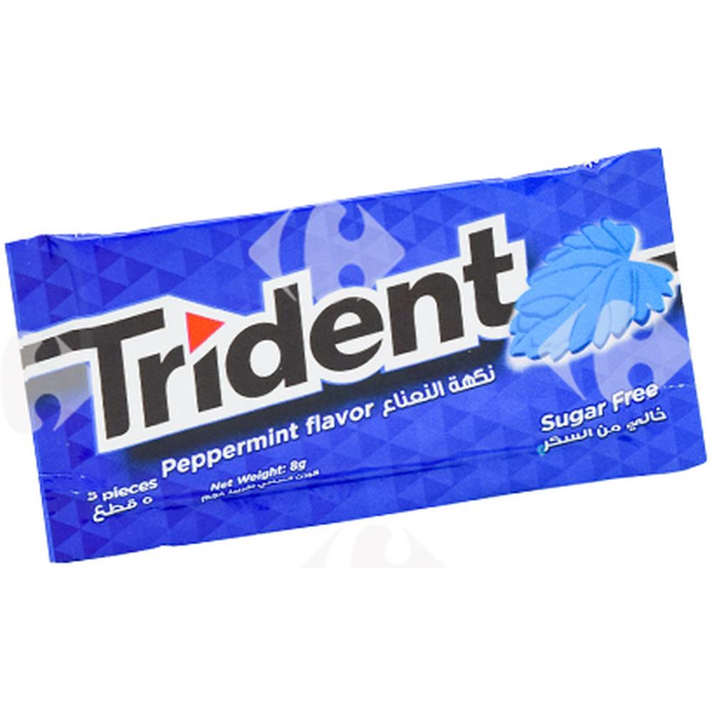 [5176] Chewing-Gum Menthe Poivrée sans Sucres Trident 5 unités.