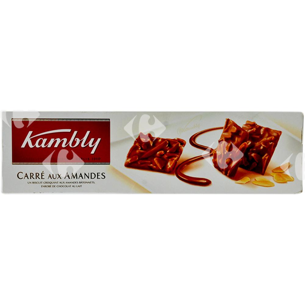 [239602] Biscuits Carrés aux Amandes Enrobés de Chocolat Kambly 100g.