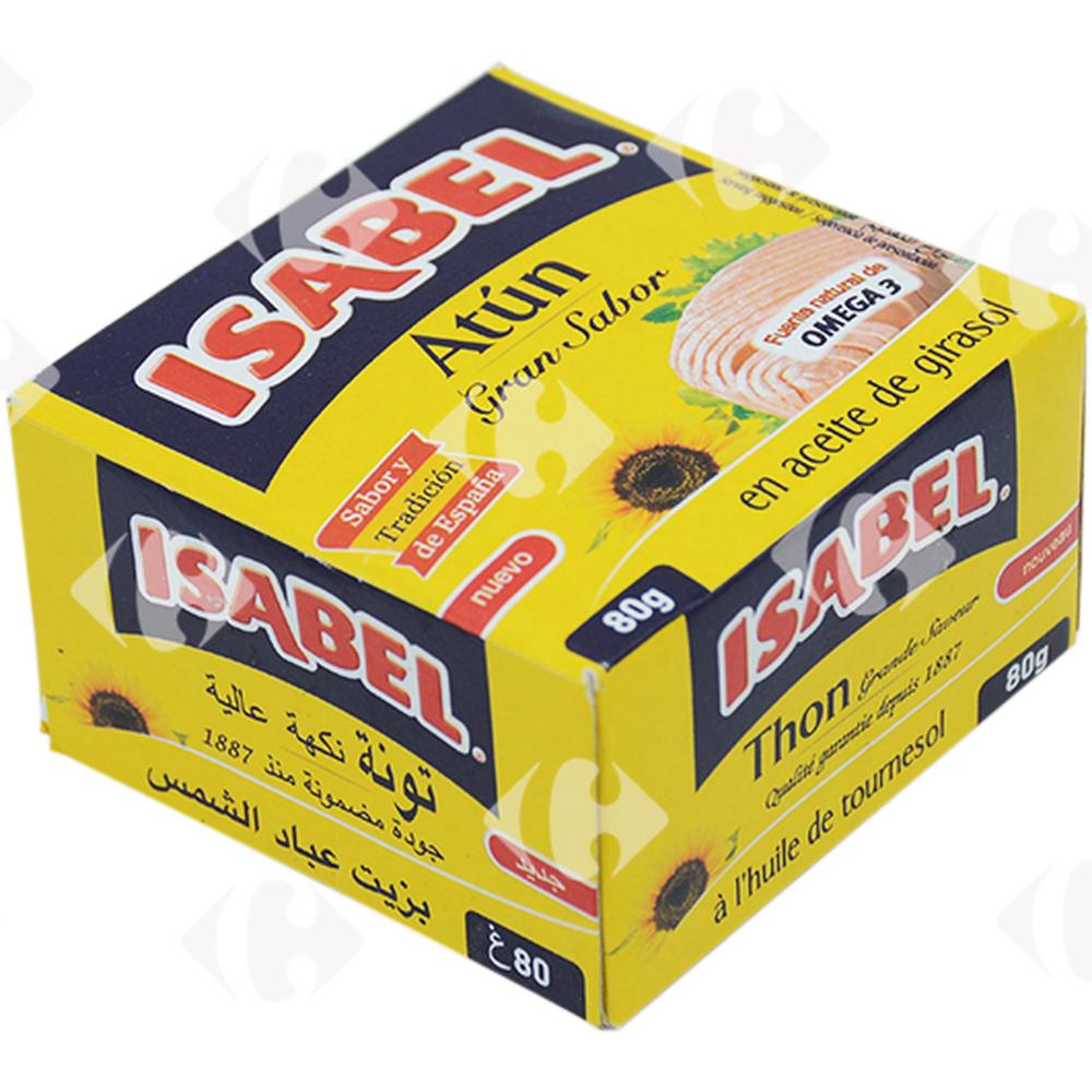 Conserve de Thon à l'Huile de Tournesol Isabel 80g.