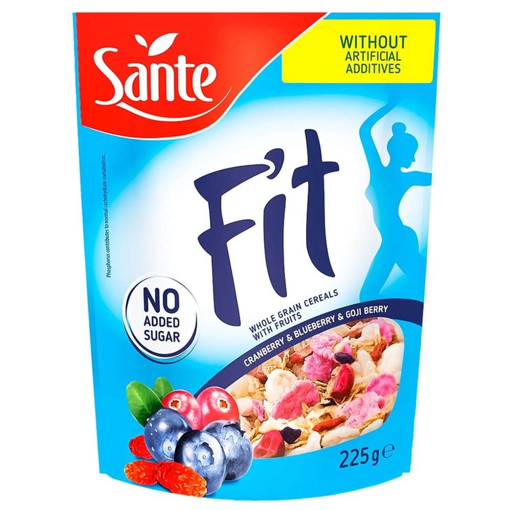Musli Canneberge Myrtille et Goji sans Sucre Ajouté Santé Fit 225g.