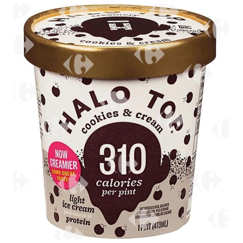 [697058] Pot de Glace Cookies and Cream Bio Faible en Calories Halo Top 473ml