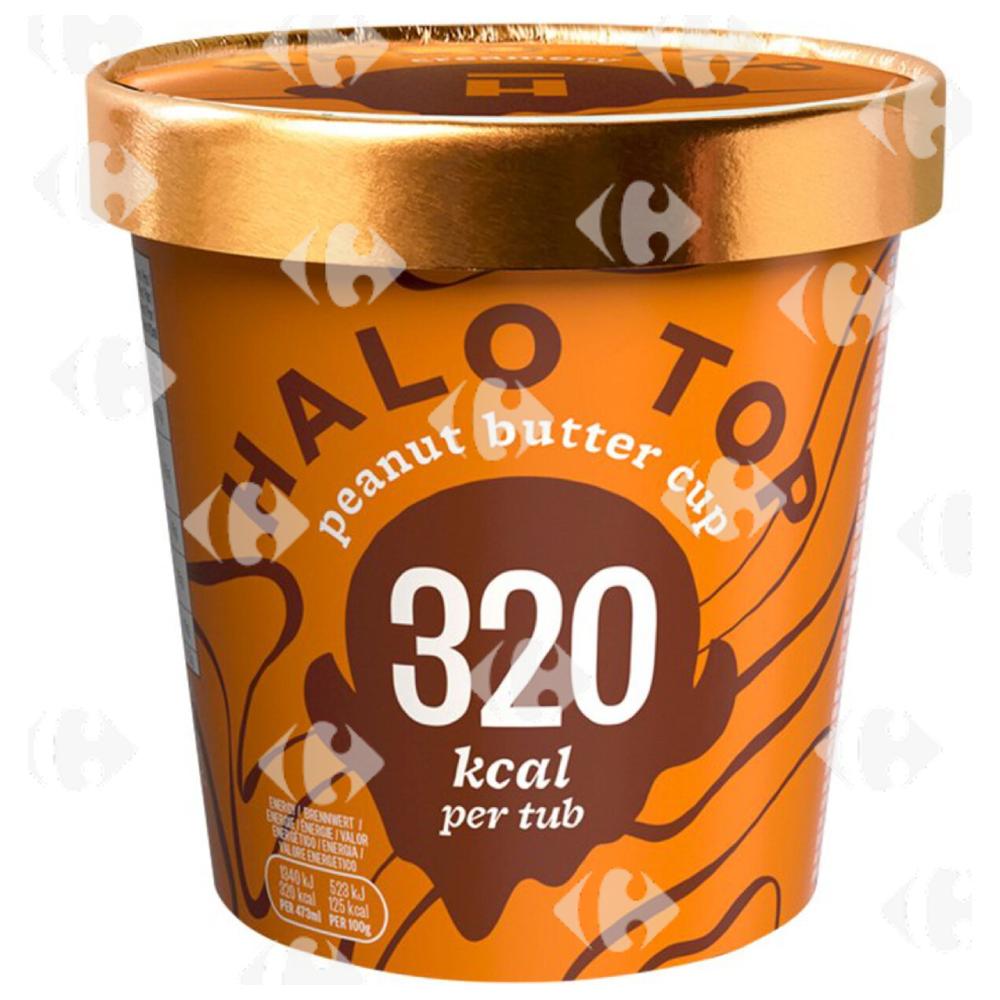 Pot de Glace Beurre de Cacahuète Bio Faible en Calories Halo Top 473ml