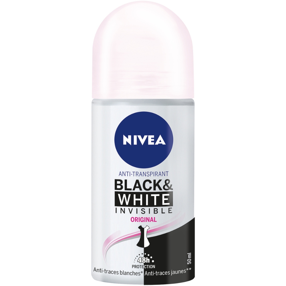 [595971] Déodorant Femme Roll On Black & White Anti Traces Nivea 50ml.