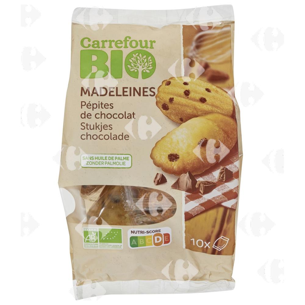 [689906] Madeleines Bio Pépites Chocolat Carrefour Bio 10x250g.