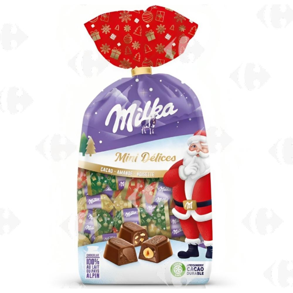 Assortiment Mini Délices de Chocolats au Cacao aux Noisettes et aux Amandes Milka 320g.