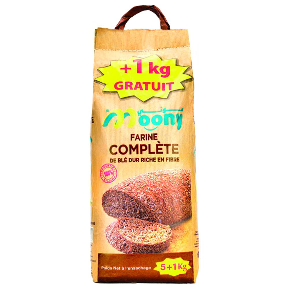 [532949] Farine Complète de Blé Dur Kraft Moony 5kg + 1kg Gratuit