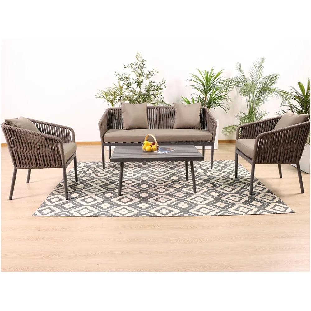 Salon de Jardin avec Coussins 4 pièces