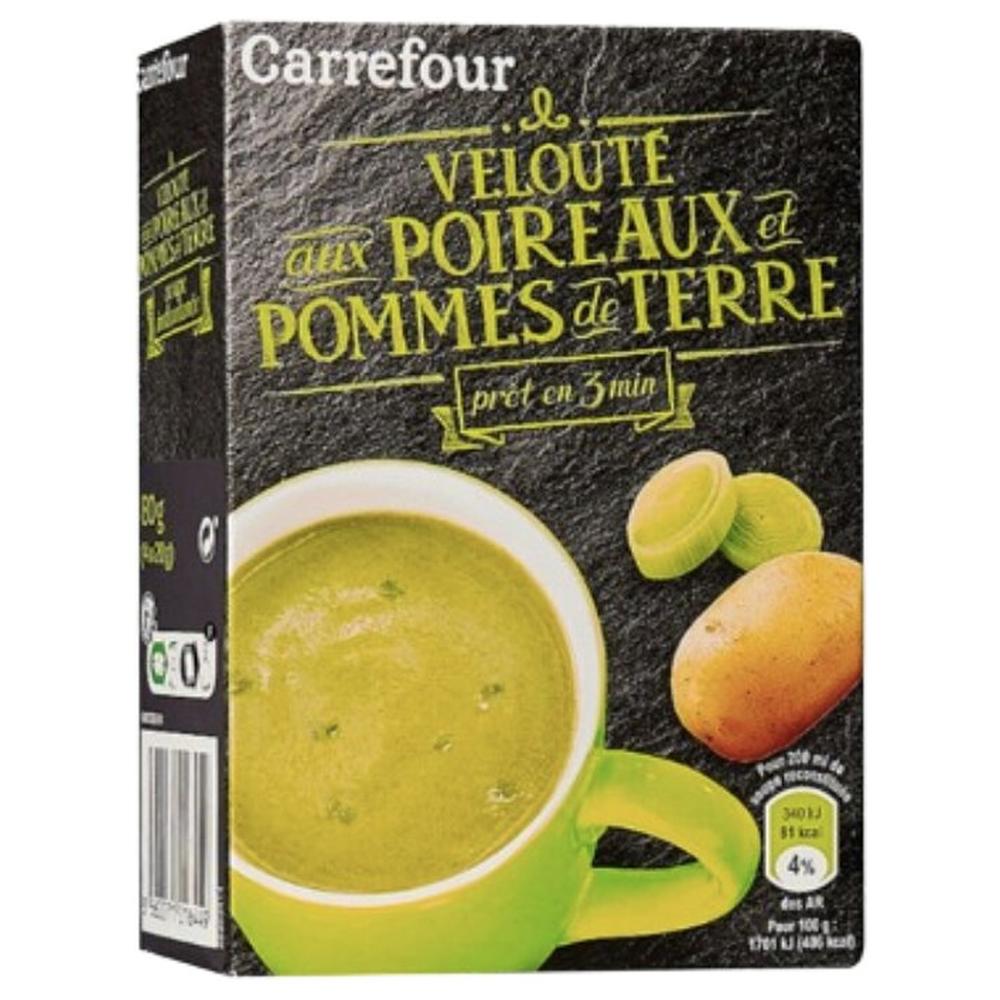 [644093] Soupe Déshydratée Poireaux et Pommes de Terre Carrefour 4 unités de 20g.
