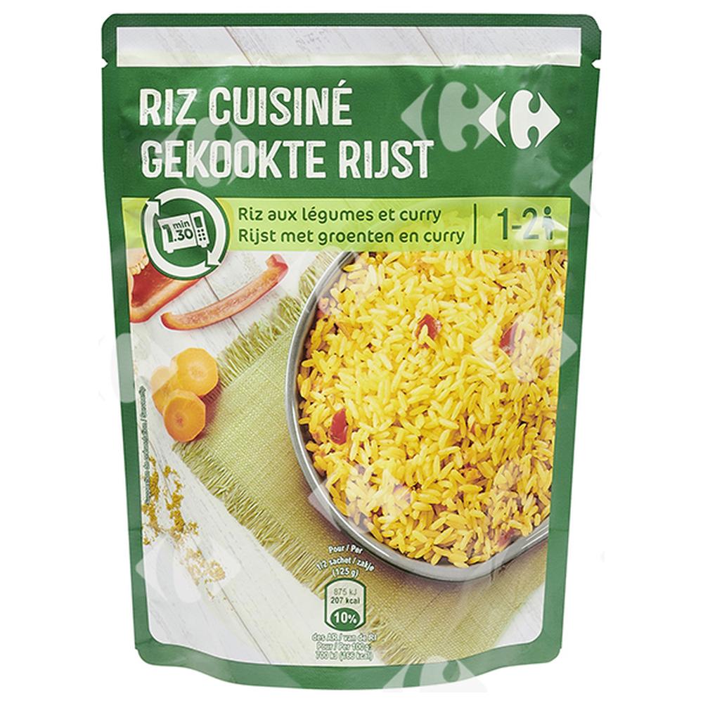 [644128] Riz Cuisine Légumes et Curry Carrefour 250g