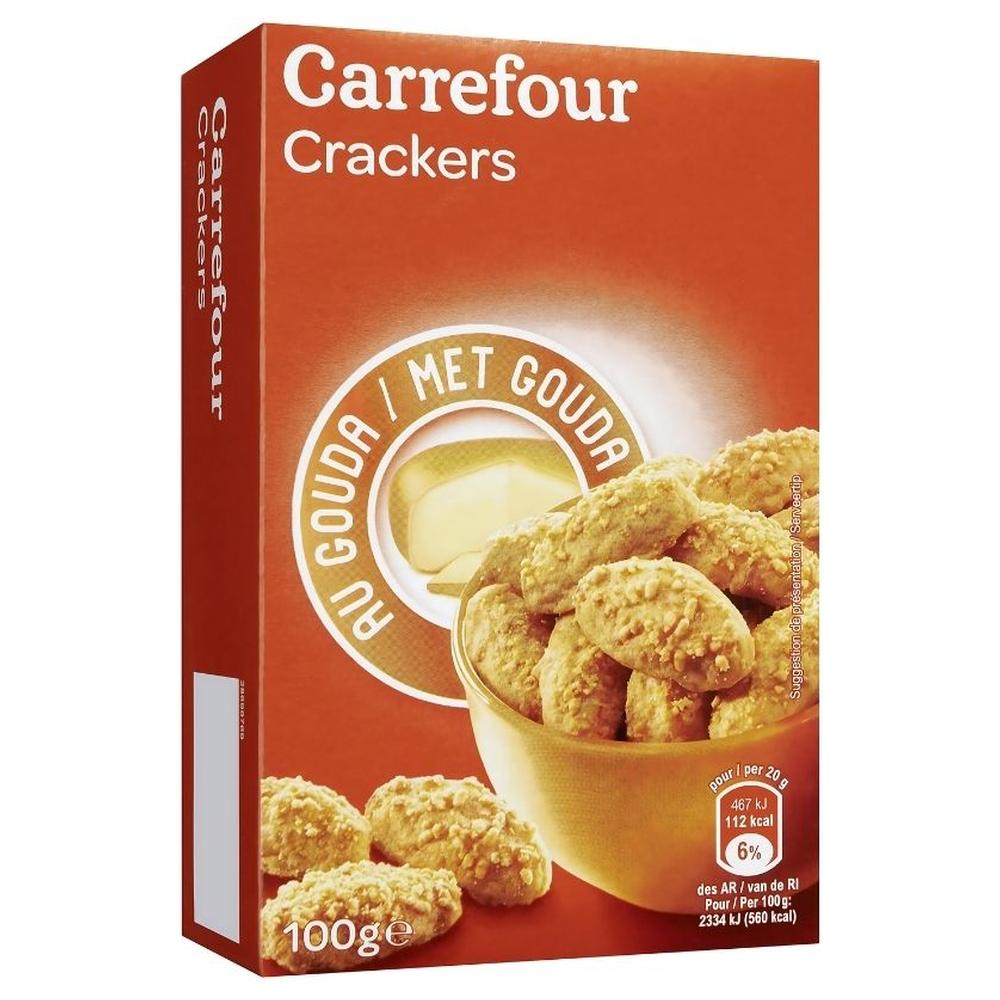 [571088] Biscuits Apéritifs Crackers au Gouda Carrefour Classic 100g