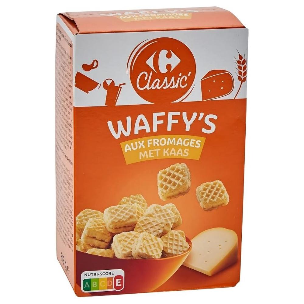 [613467] Biscuits Apéritifs Gaufrettes aux Fromage Carrefour Classic 65g