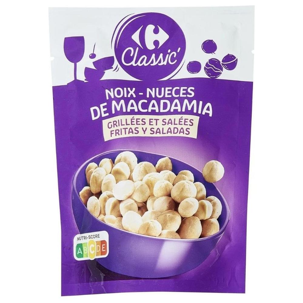 [656501] Noix de Macadamia Grillées Salées Carrefour Classic 100g