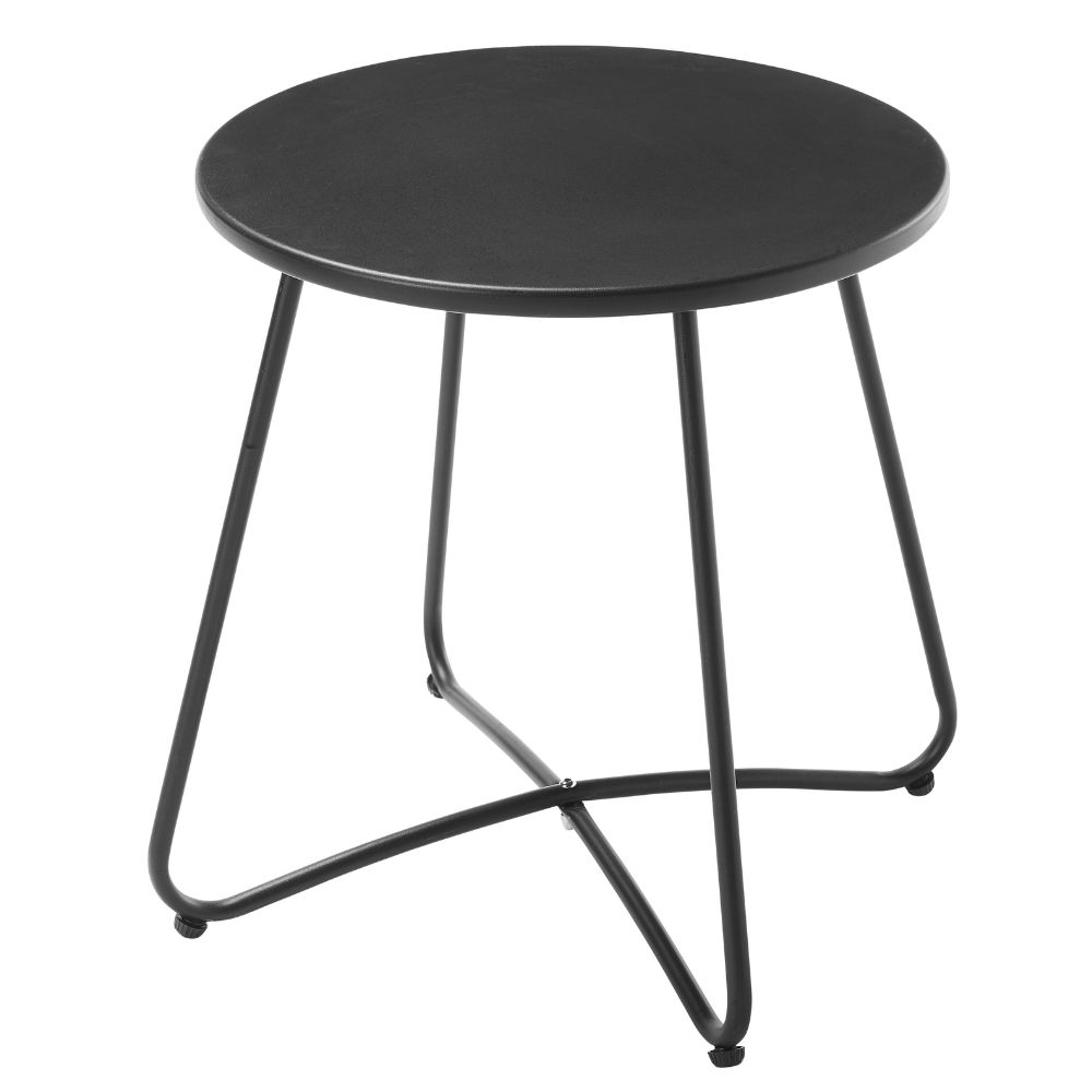 [608248] Table Basse Noir en Acier avec Revetement en Polyster L42xH45cm