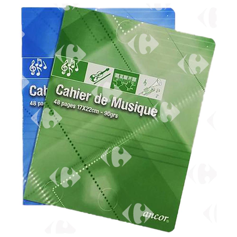 [585280] Cahier Piqué Musique 17x22cm 10x10mm Ancor 48 Pages