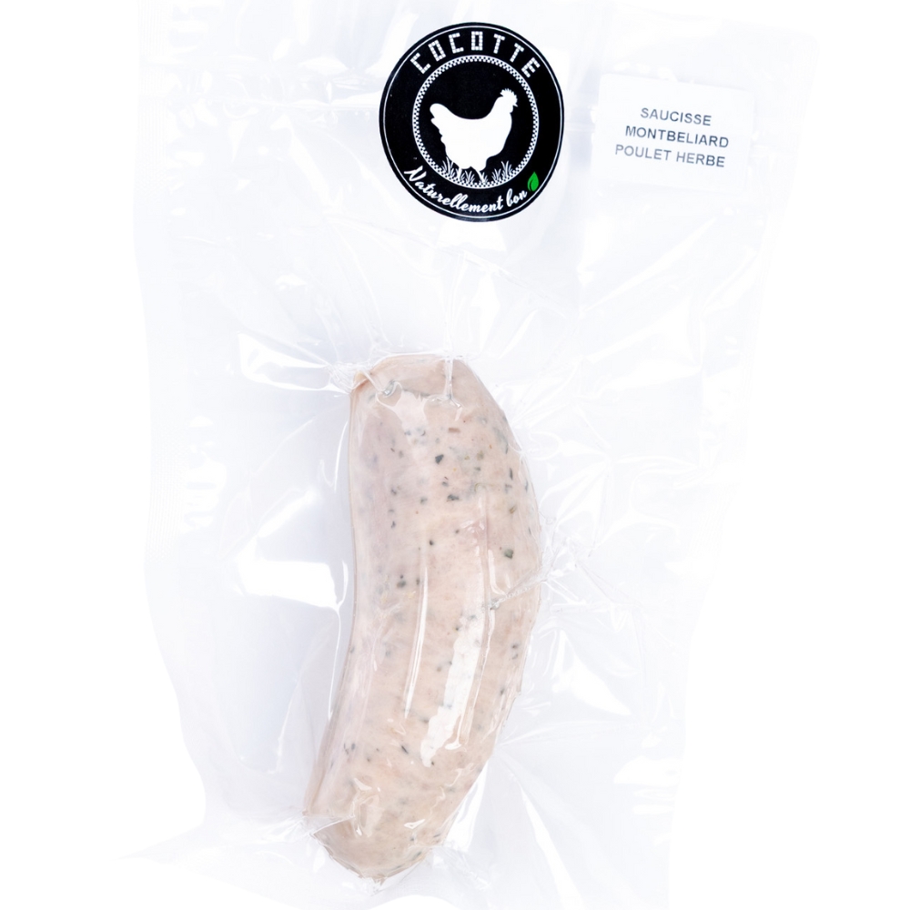 [733219] Saucisse Montbeliard de Poulet aux Herbes - Charcuterie - Cocotte