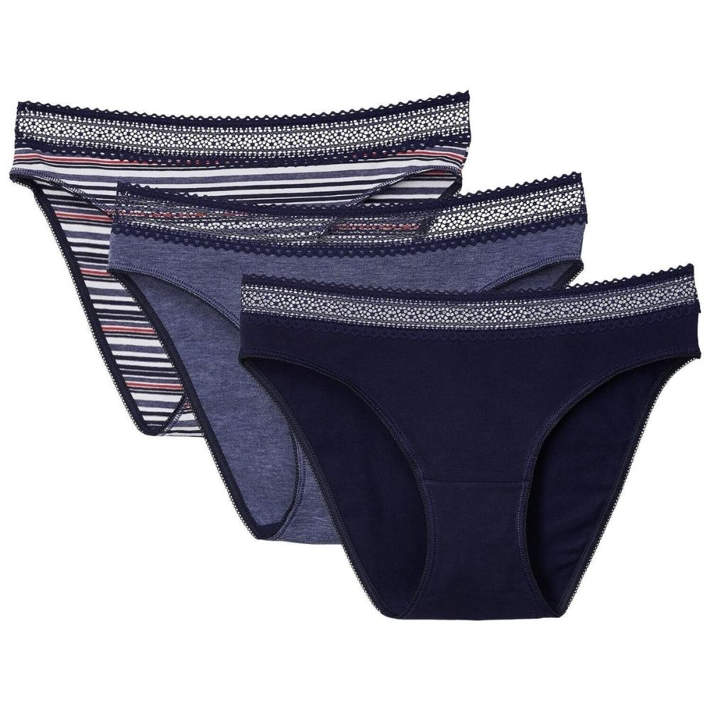 Lot 3 Slips Dentelle Marine
