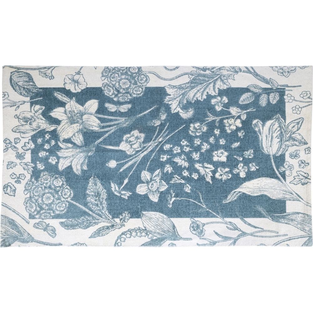 Tapis Fleurs Bleues Kasa 90x150cm