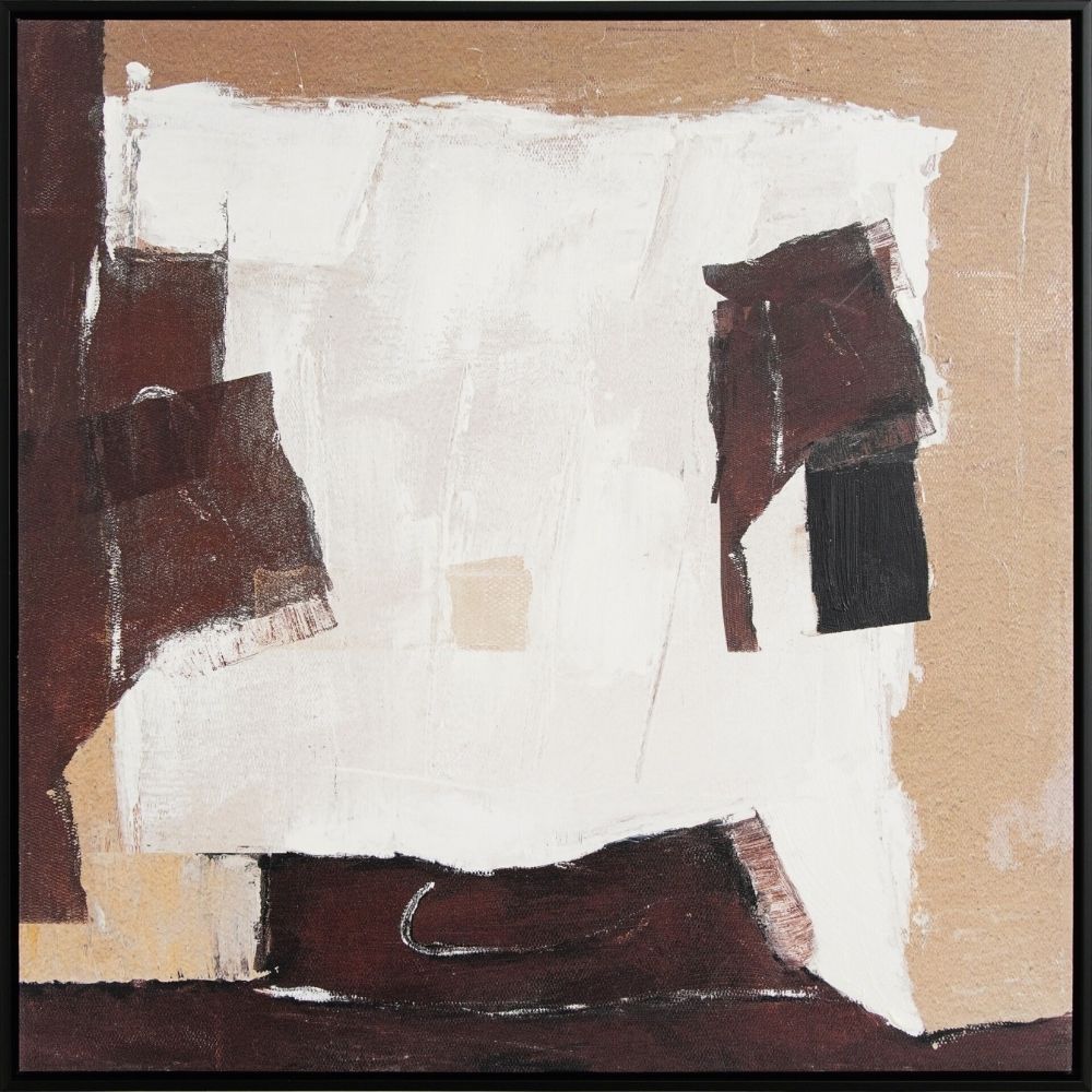 [731281] Tableau Abstrait Beige Marron Kasa 70x70cm