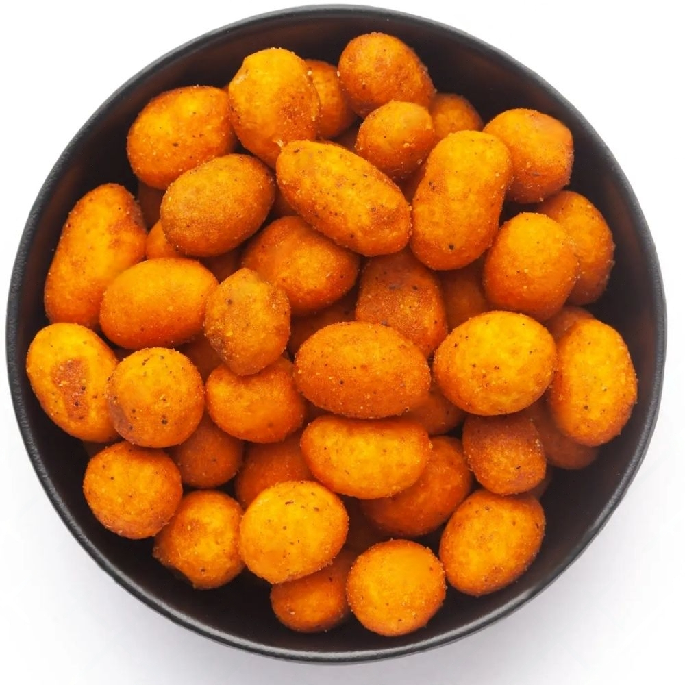 Cacahuètes Enrobées Sauce Piquante Boîte en Verre 150g