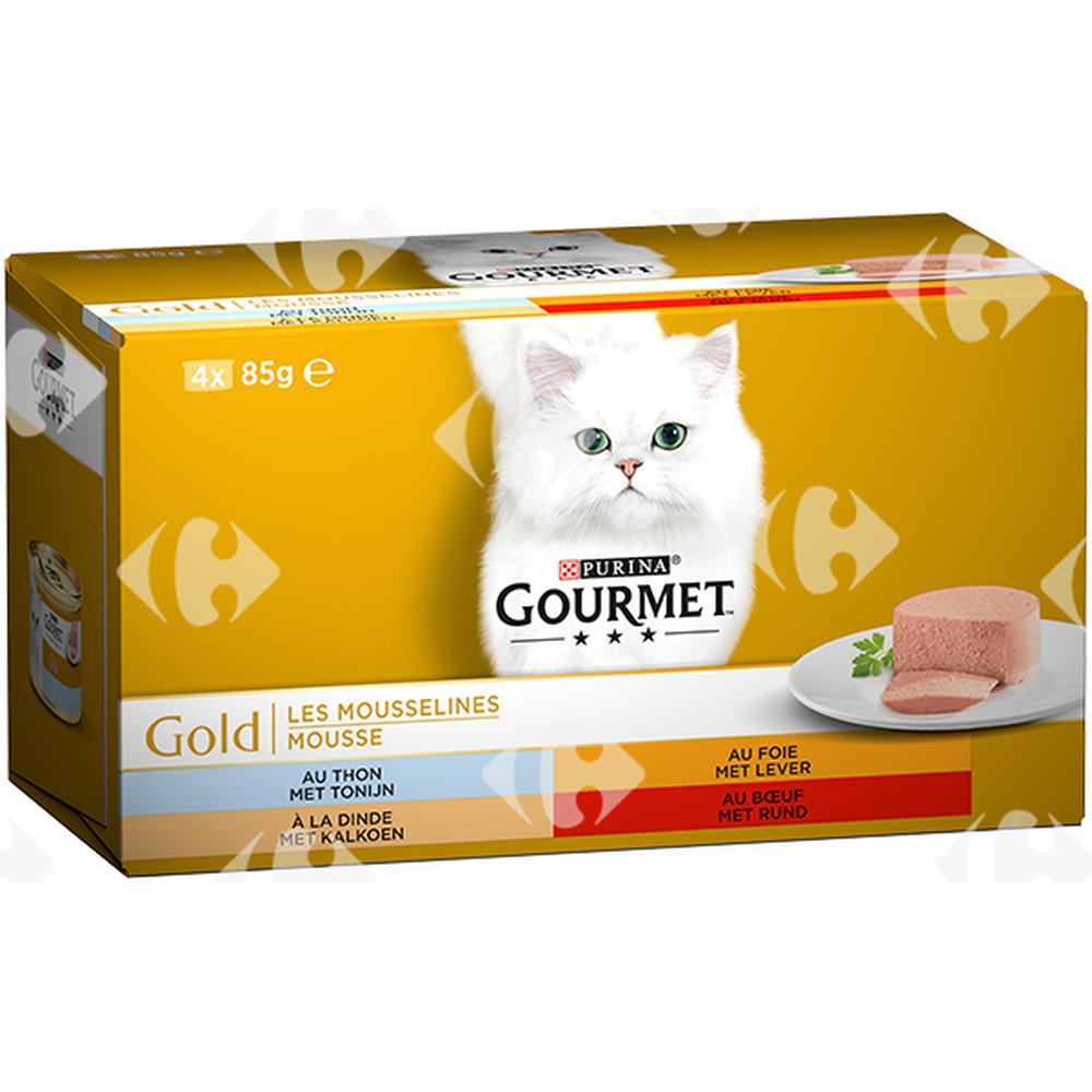[594475] Mousselines pour Chats 4 Saveurs Gold Gourmet 4x85g