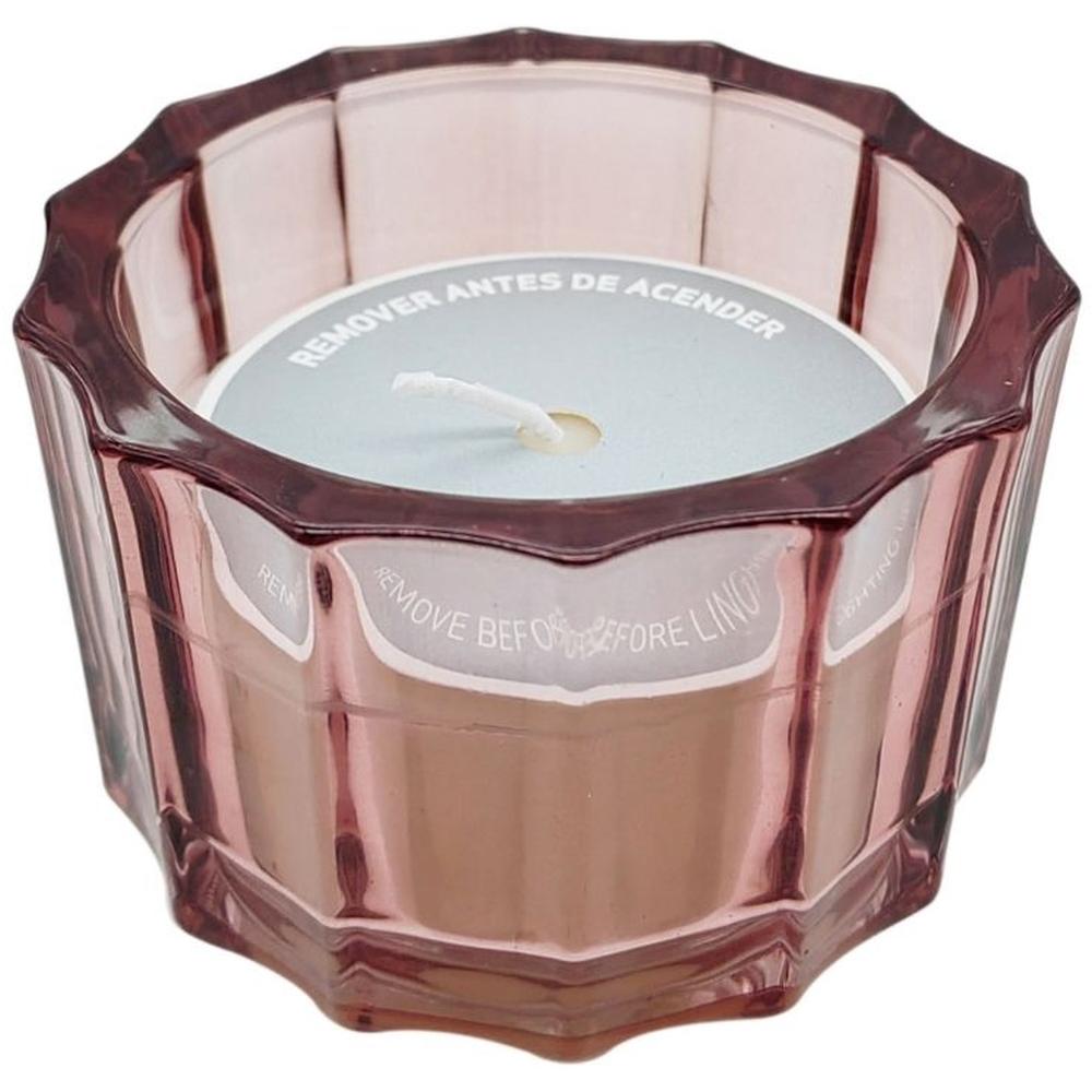 [716249] Bougie en Verre Rose Wild Fig à Facettes Kasa 7cm
