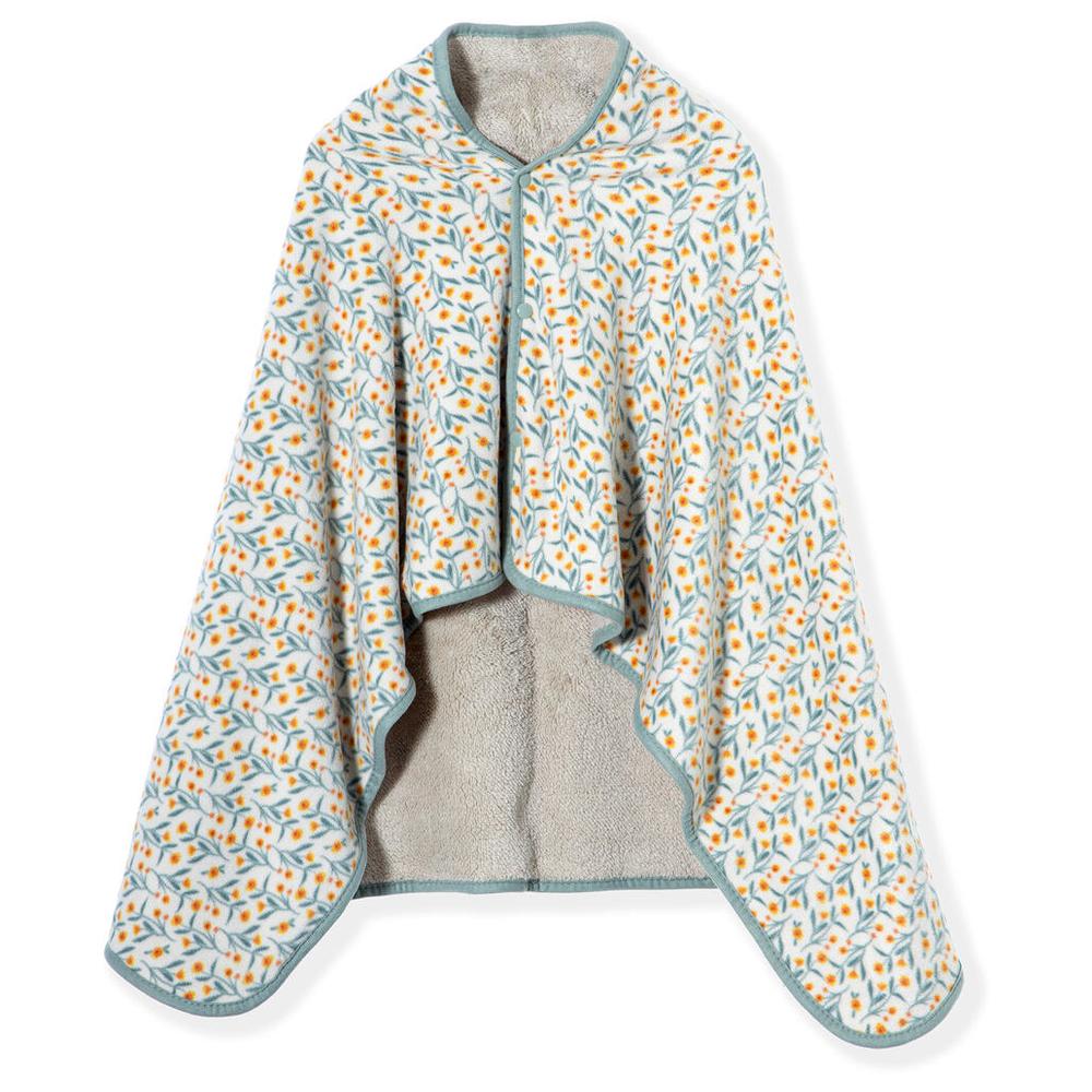Couverture Poncho Fleur Orange 80x134cm