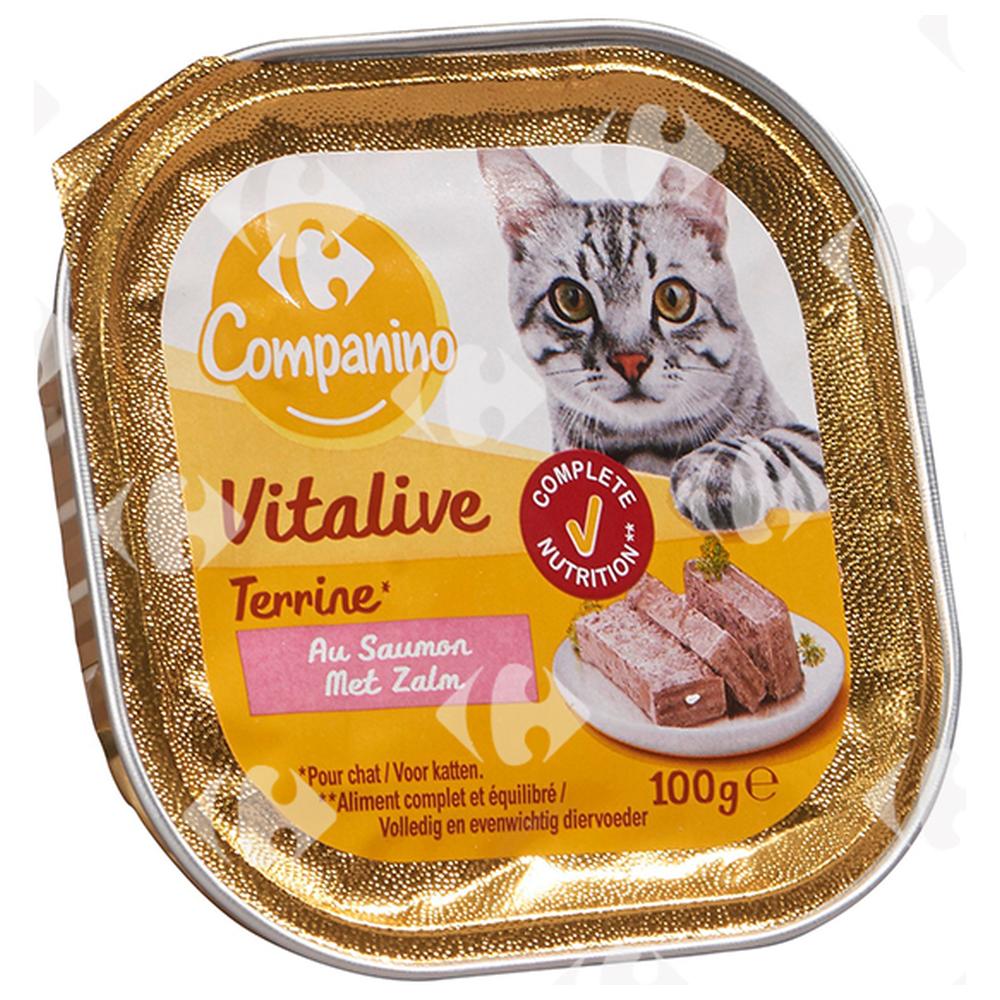 [185306] Terrine de Saumon pour Chats Carrefour 100g