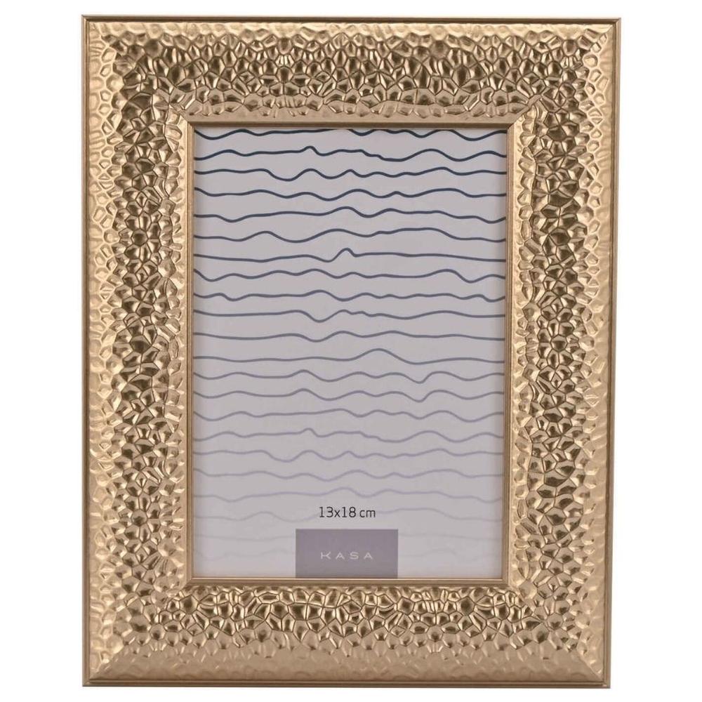 [716581] Cadre Réctangulaire Doré Martelé Kasa 13x18cm 