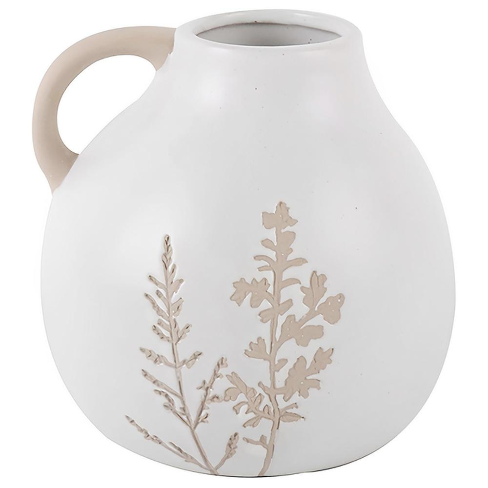 Vase Porcelaine avec Manche Fleurs Beige Kasa 14cm