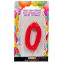 Bougie d'Anniversaire Rouge Numéro 0
