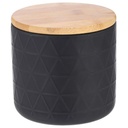 Boîte en Dolomite Cosy Noir avec Couvercle en Bambou Kasa 11x11cm