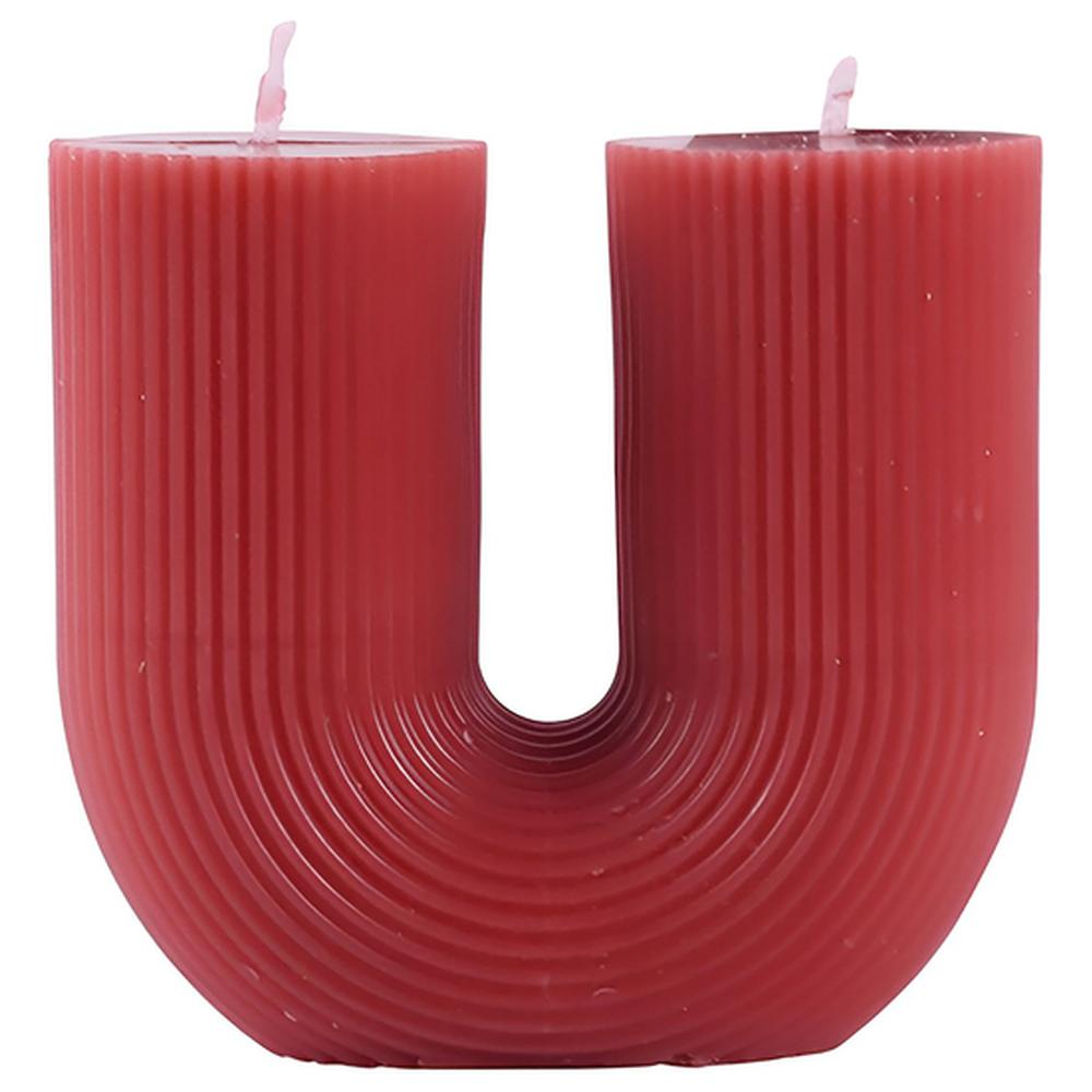 Bougie en Forme de U Rose Kasa 11,5cm