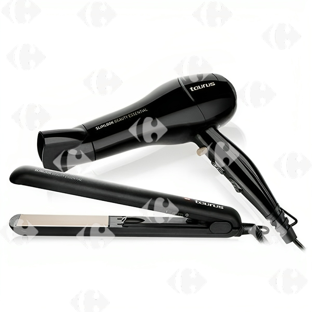 [610882] Pack Beauty Essential Sèche-cheveux Taurus 1800W + Lisseur Essential Taurus 35W