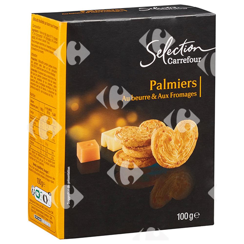 [531050] Palmiers Salés au Beurre et aux Fromages Carrefour 100g