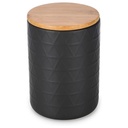 Boîte en Dolomite Cosy Noir avec Couvercle en Bambou Kasa 11x16cm