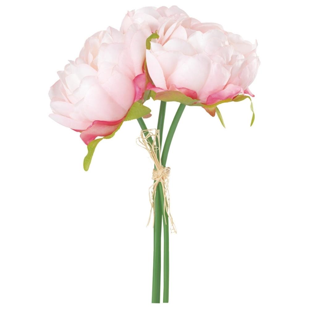 Lot de 3 Pivoines Roses Flora 22 cm Kasa