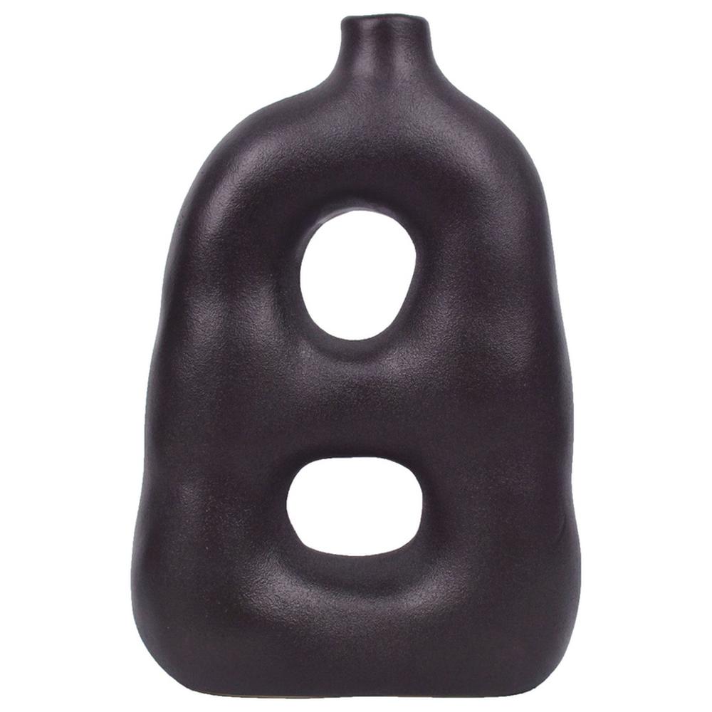 Vase Porcelaine Noir 2 Trous Kasa 30,3cm