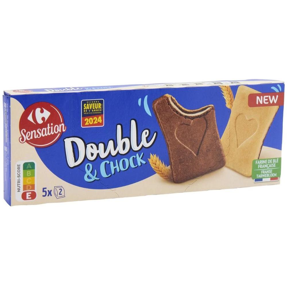 [710160] Biscuits Fourrés Double Choco Carrefour 128g