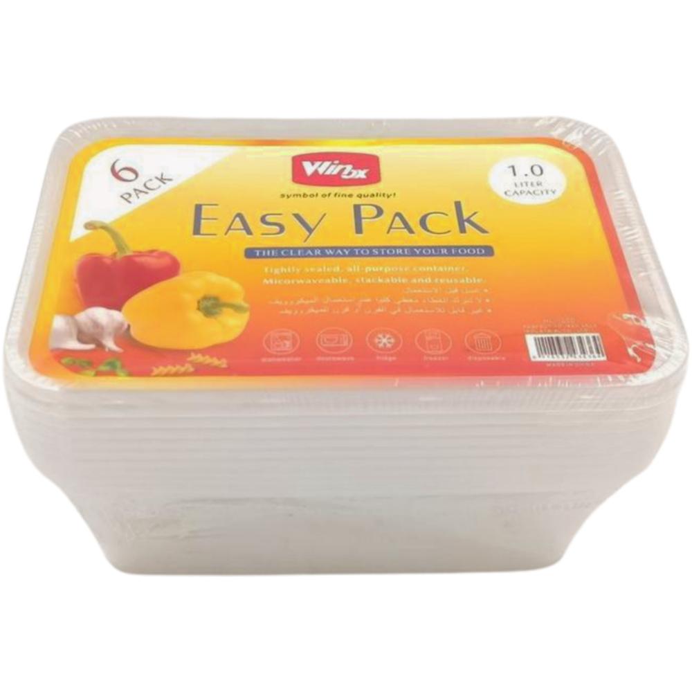 [707287] Boîtes Alimentaires Rectangulaire 1L 6 unités