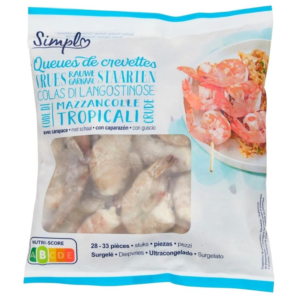 [707199] Queues de Crevettes Crues 28/33 Simpl 450g