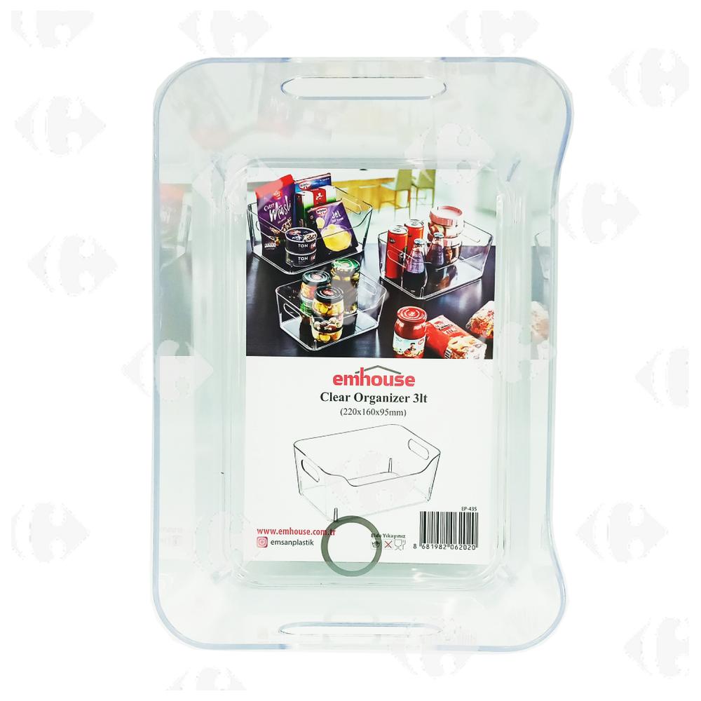 [694355] Organisateur de réfrigérateur transparent 23x16x9cm.